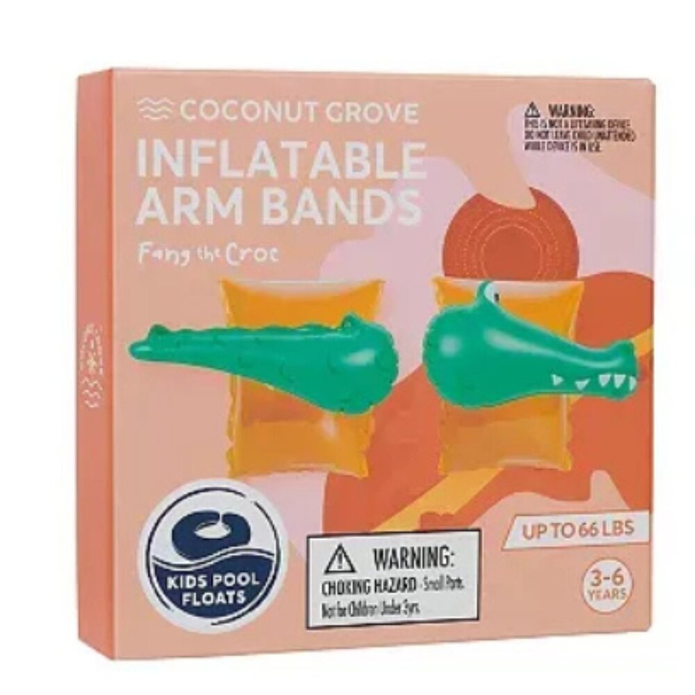 Coconut Grove Inflatable Arm Bands Floaties  "Fang the Croc" (3-6 years)